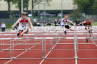 Boys under-15s 80 metres hurdles, 2019 North Eastern Track and Field Champs., Middlesbrough. Photo:  David T. Hewitson/Sports for All Pics